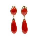 Coral gold earrings