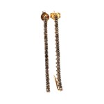 Fancy color brown diamond gold earrings