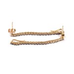 Fancy color brown diamond gold earrings