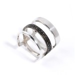 Black diamond gold ring