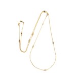 Multicolor sapphires gold necklace