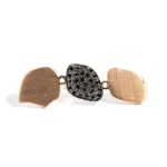 Black diamond gold single earring