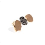 Black diamond gold single earring