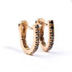 Black diamond gold earrings