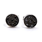 Pair of gold earrings with black diamonds