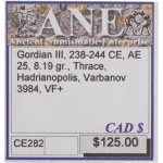 Antica provincia romana, Tracia. 238-244 d.C. Gordiano III, moneta d'argento, 25 mm