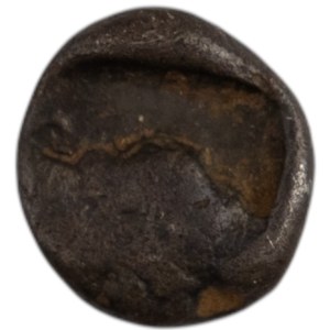 Starověké Řecko, Kypr, Salamis. Kolem roku 450 př. n. l. Stříbrný hemiobol. 6 mm.