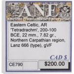 Ancient Eastern Celtic 200-100 BC AR Tetradrachm