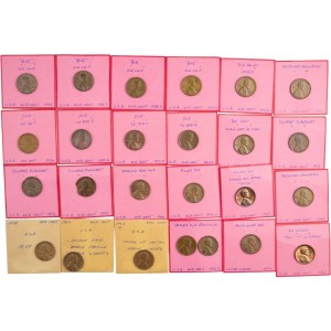 Lotto di monete da 1 centesimo degli Stati Uniti con errore (25 pezzi)