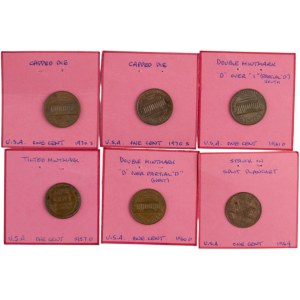 United States 1 Cent Error Coin Lot (6 pieces)