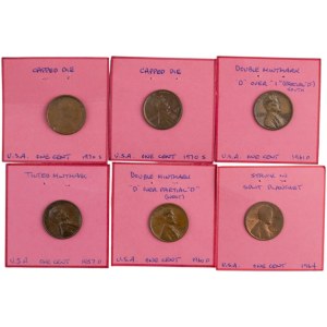 United States 1 Cent Error Coin Lot (6 pieces)