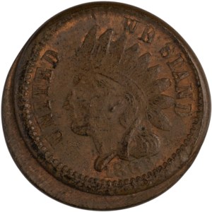 Vereinigte Staaten 1863 Armee &amp; Marine New York Bürgerkrieg-Token – Off-Center-Fehldruck