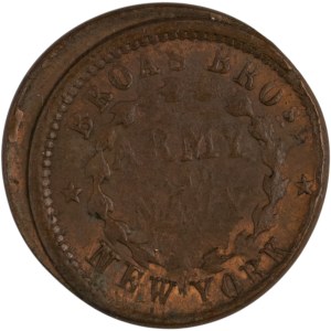 Vereinigte Staaten 1863 Armee &amp; Marine New York Bürgerkrieg-Token – Off-Center-Fehldruck