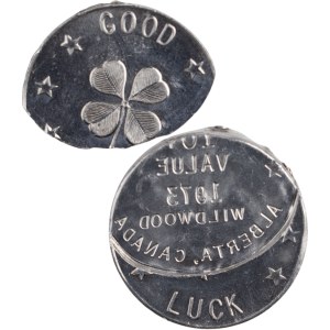 Canada 1973 10 Cents Wildwood Alberta Token Error (2 pieces)