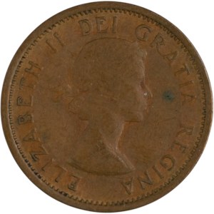 Canada, 1956 : erreur de laminage sur une pièce de 1 cent