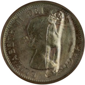 Canada 1962 Cent Struck Through Error