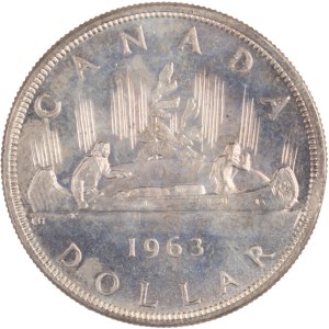 Kanada 1963 Silberdollar – „Minor Clip“-Planchet-Fehler