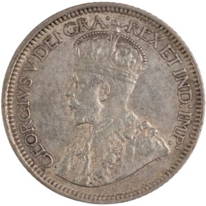 Canada 1936 Silver 10 Cent with Die Crack Between Ribbons