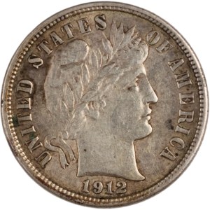 USA 1912-D 10-Cent-Silbermünze mit Prägefehler
