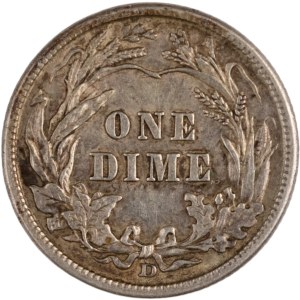 USA 1912-D 10-Cent-Silbermünze mit Prägefehler