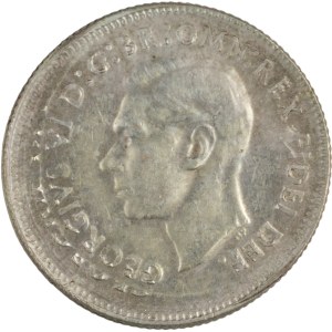 Australia 1950 Silver Shilling Double Struck Error
