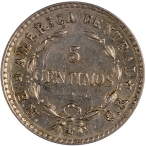 Costa Rica 1942 5 Centavos over 1903 2 Centavos Overstrike Error