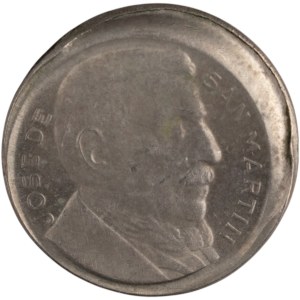 Argentina 1953 5 Centavos Off Centre Strike Error