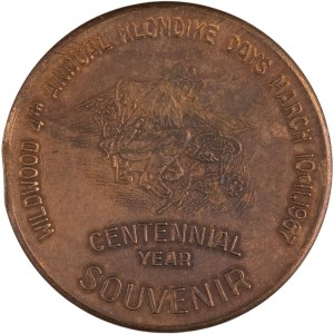 Canada 1967 Wildwood Alberta Centennial Token Clipped Planchet Error