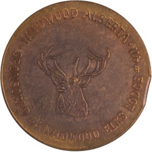 Canada 1967 Wildwood Alberta Centennial Token Clipped Planchet Error