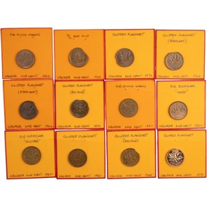 Canada 1 Cent Error Lot Clipped Etc. (12 pieces)
