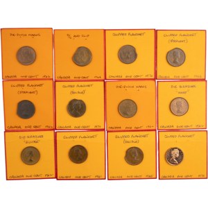 Canada 1 Cent Error Lot Clipped Etc. (12 pieces)