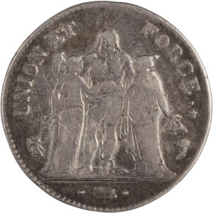 France 1796 Year 5 Silver 5 Francs Hercules F.288.5