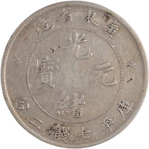 China 1890-1908 Kwangtung Silver Dragon Dollar