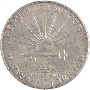 Cuba 1953 Silver 1 Peso