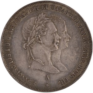 Austria 1854 A Silver 2 Gulden Wedding