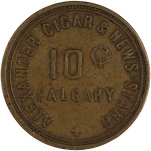 Canada Calgary Alberta Alexander Cigar & News Stand 10 Cent Merchant Token