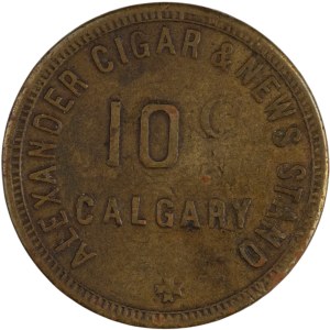 Canada Calgary Alberta Alexander Cigar & News Stand 10 Cent Merchant Token
