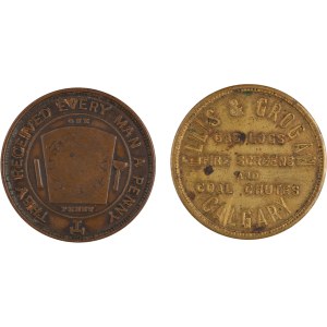 Pièce maçonnique « Penny, Ellis &amp; Grogan » de Calgary, au Canada (2 pièces)