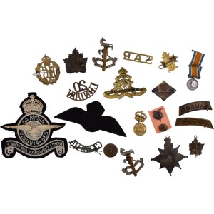Canada / Great Britain Lot of Badges, Pins, Buttons, and Patches (20 pieces)