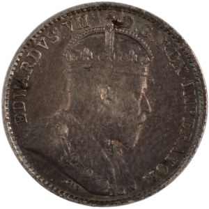 Canada 1910 Silver 5 Cents Cross / Bow Tie