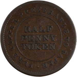 For General Accommodation - Pure Copper Preferable to Paper Half Penny Token AM-1A4