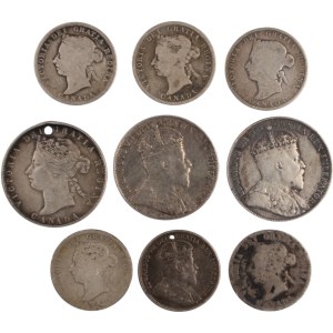 Canada & Newfoundland Lot of Silver Coins (9 pieces)