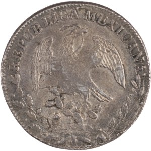 Mexiko 1841, Mo ML, Silber, 8 Reales, Überdatierung