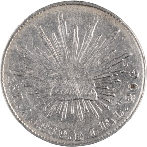 Mexiko 1869/8 A DL strieborná minca 8 reales