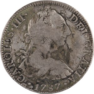 Mexico 1787 Mo FM Silver 8 Reales Chopmarks