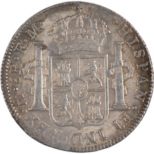 Meksyk 1801 r., moneta z pierwszego emisji, srebrna, 8 reali