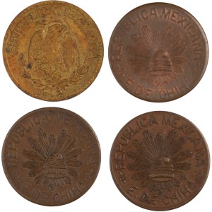Mexiko 1914–15, 5 Centavos (4 Stück)