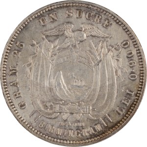 Ecuador 1884 Silver Sucre