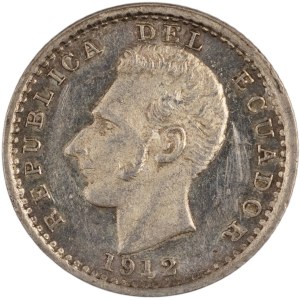 Ecuador 1912 Silver 1 Decimo F.G.
