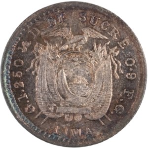Ecuador 1912 Silver 1/2 De Sucre FG